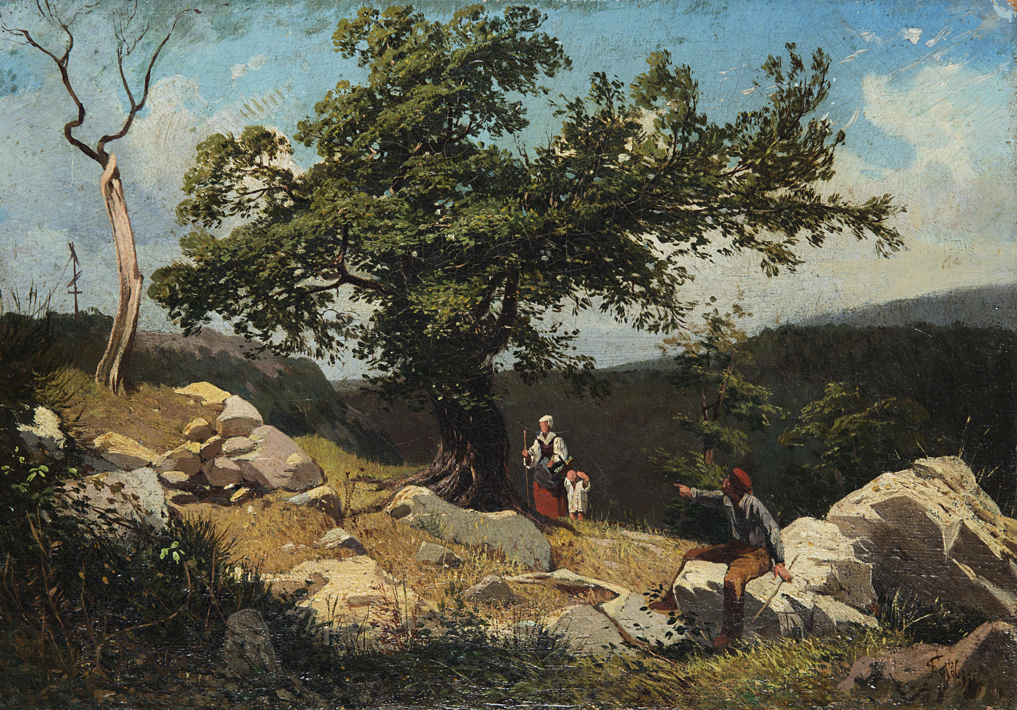 Filippo Palizzi - Veduta della Collina del Deserto. Sorrento