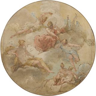 Filippo Pedrini - Study for a ceiling decoration, with Juno and her Nymphs