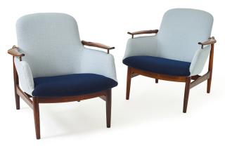 Finn Juhl - Pair Of Armchairs, Model No. Fj53 