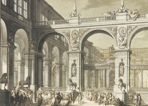 Flamino Innocenzio Minozzi - Le Triomphe de David dans une fantaise architecturale