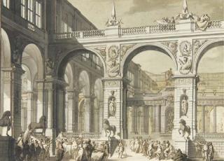 Flamino Innocenzio Minozzi - Le Triomphe de David dans une fantaise architecturale