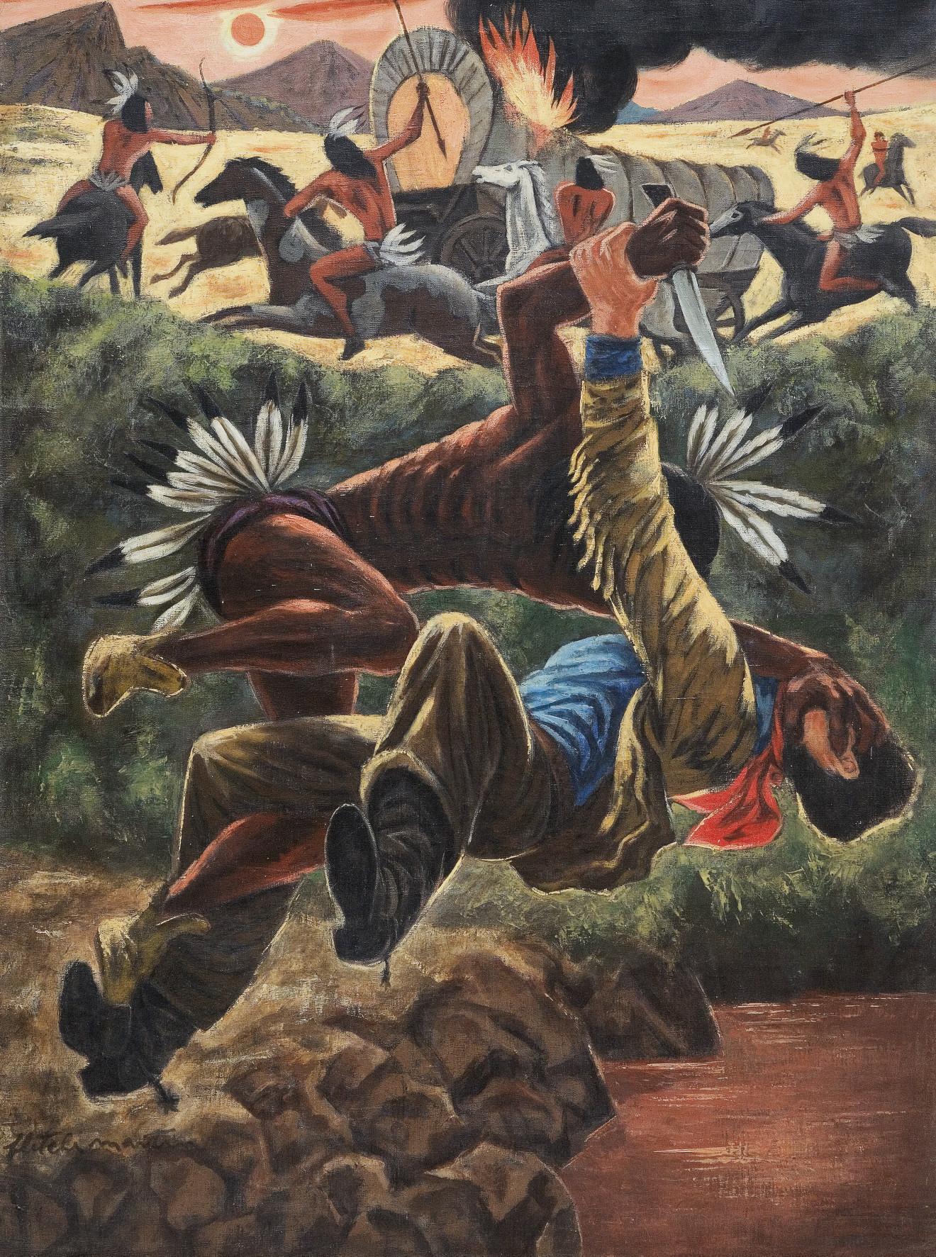 Fletcher Martin - The Attack on the Wagon Train