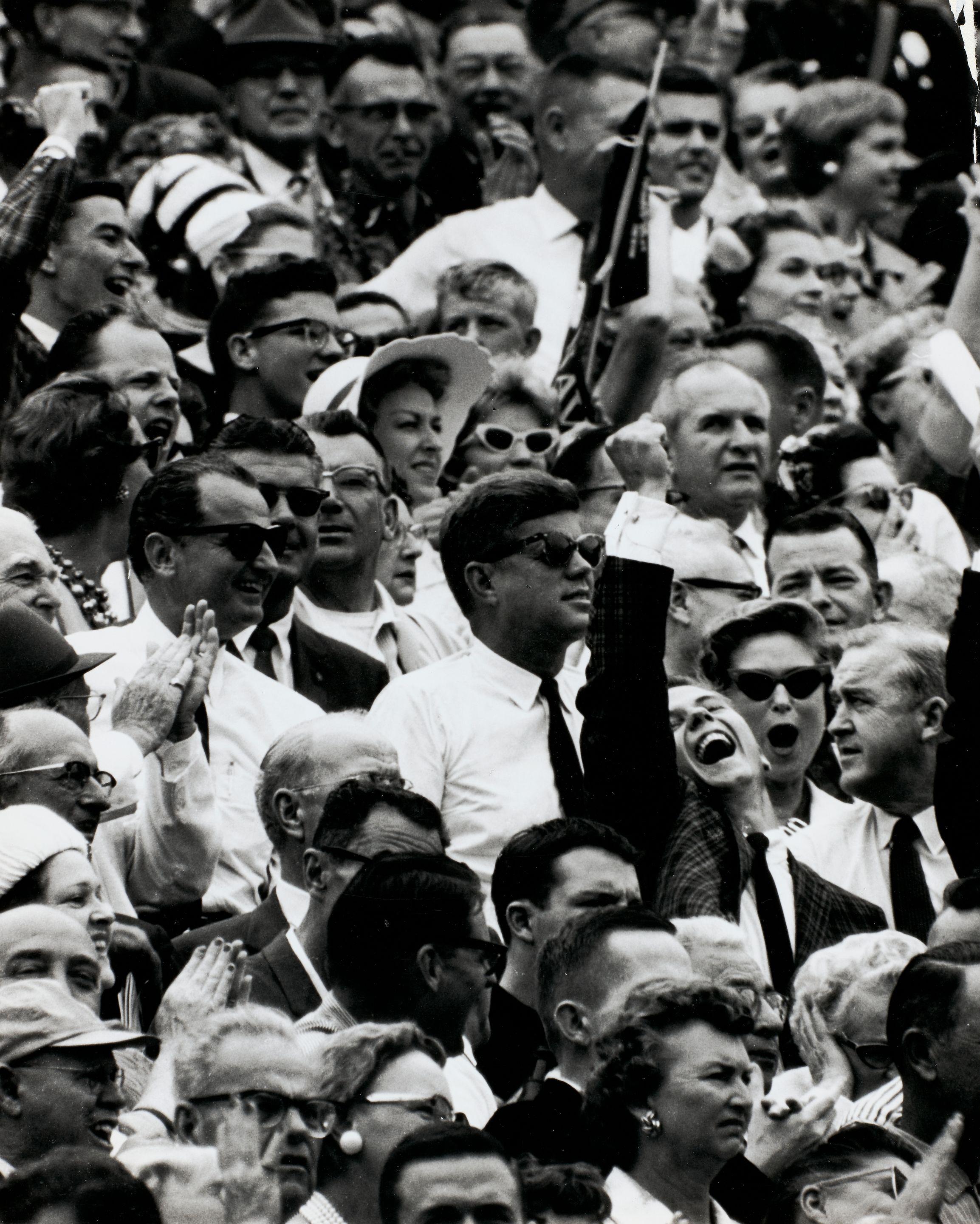 Flip Schulke - President-Elect John F. Kennedy, a Face in the Crowd at the Orange Bowl Game, Miami