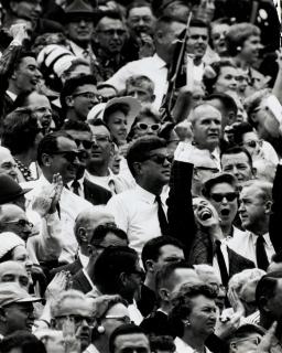 Flip Schulke - President-Elect John F. Kennedy, a Face in the Crowd at the Orange Bowl Game, Miami
