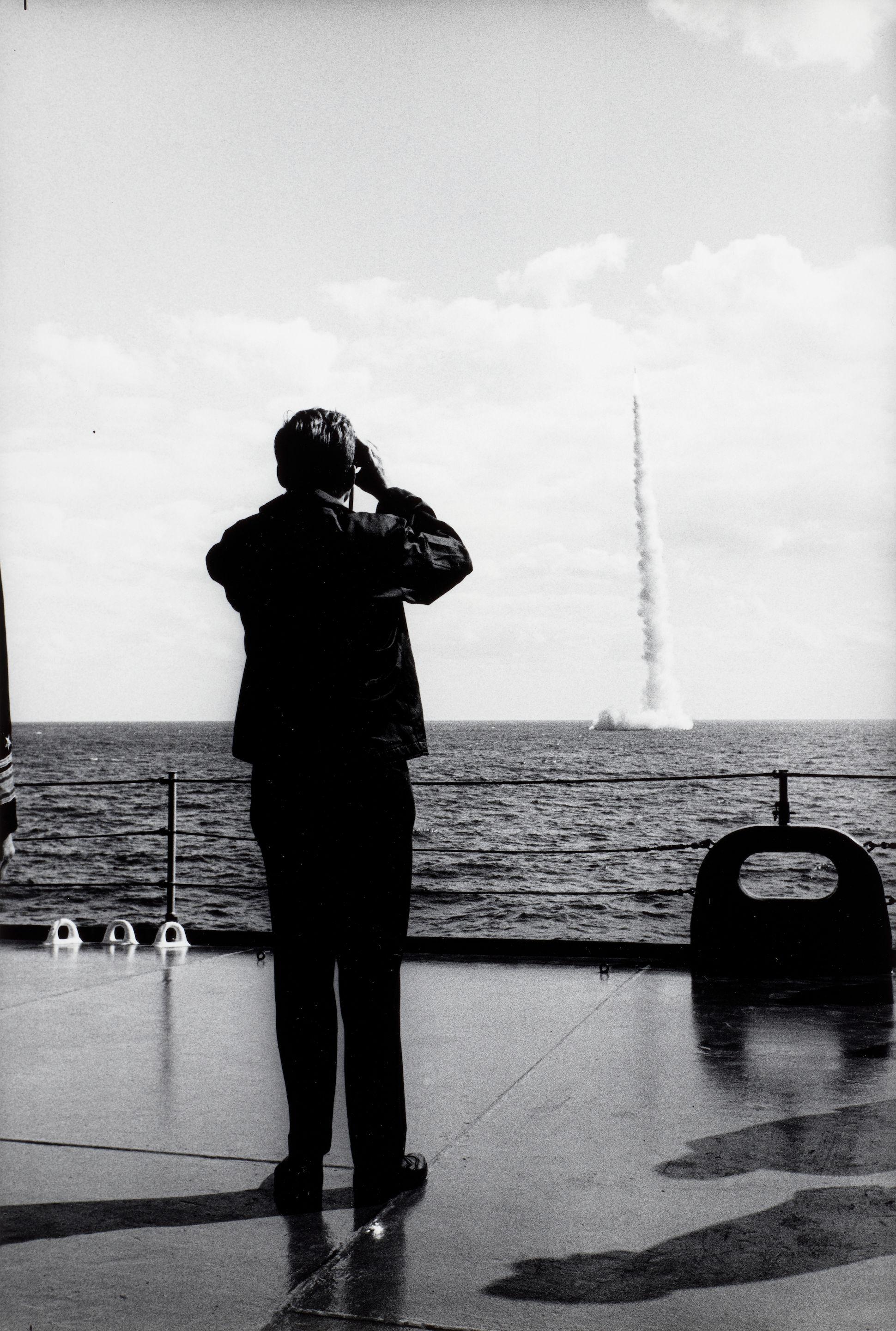 Flip Schulke - President John F. Kennedy Watching the Launch of a Polaris Missile, Cape Canaveral