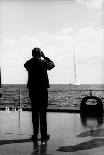 Flip Schulke - President John F. Kennedy Watching the Launch of a Polaris Missile, Cape Canaveral