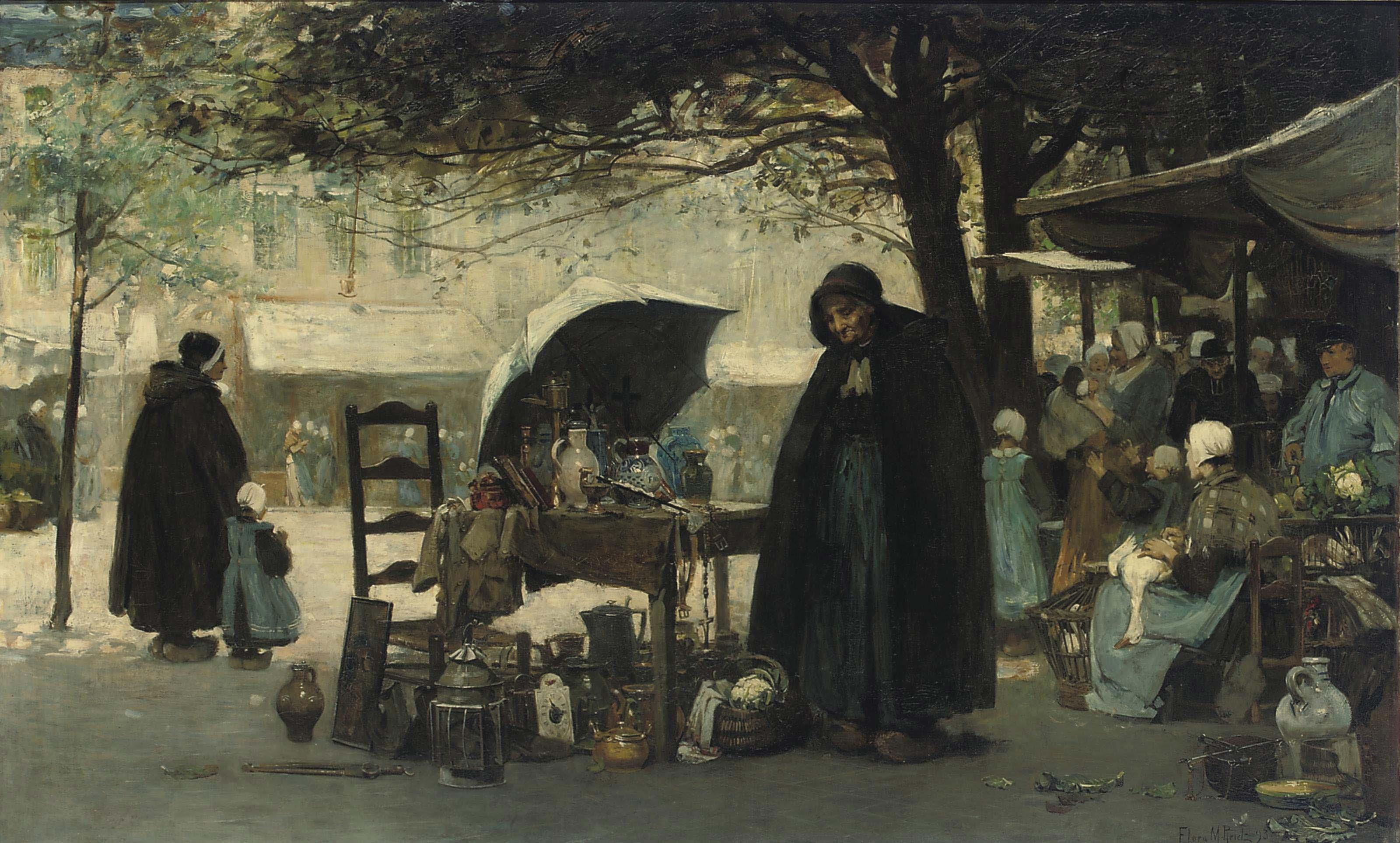 Flora MacDonald Reid - A Bruges market place