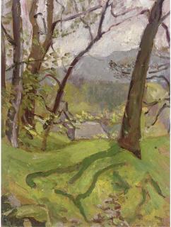 Florence St. John Cadell - Roof Tops Beyond The Trees