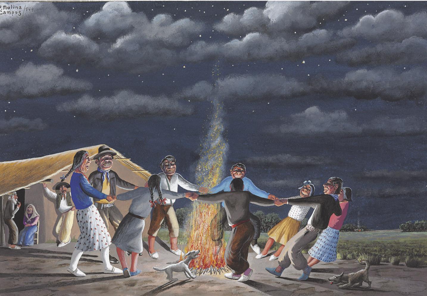 Florencio Molina Campos - La fogata de San Juan