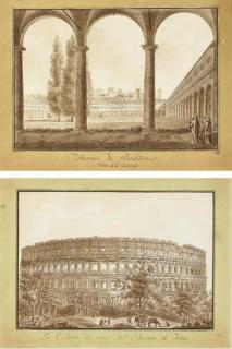Florent-Fidèle-Constant Bourgeois du Castelet - Le Cloître Des Chartreux À Rome; Et Le Colisée À Rome