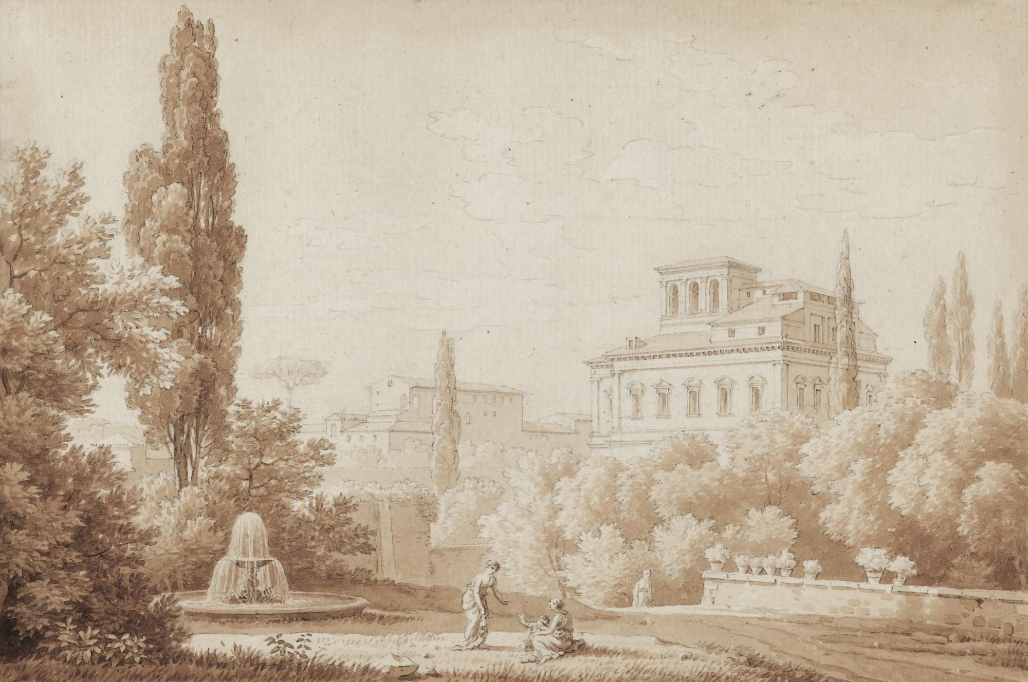Florent Fidèle Constant Bourgeois - Ten Italian Views, Including The Villa Negroni, Rome, The Castello Colonna, Genzano And The Baths Of Diocletian