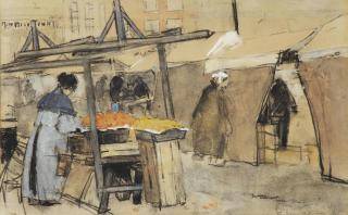 Floris Arntzenius - A market scene, The Hague
