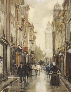 Floris Arntzenius - A View Of The Spuistraat, The Hague