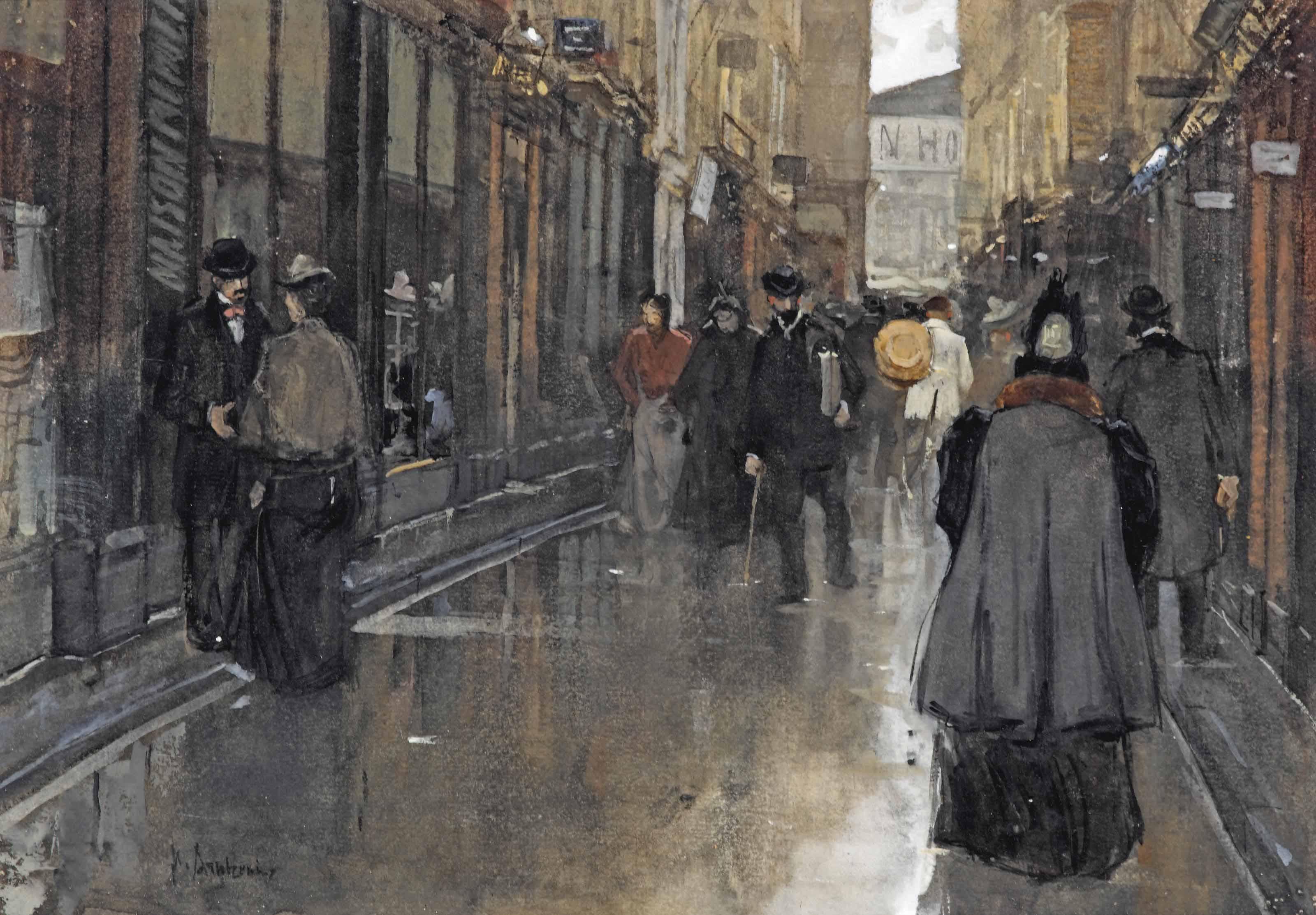Floris Arntzenius - Elegant Figures In The Spuistraat, The Hague