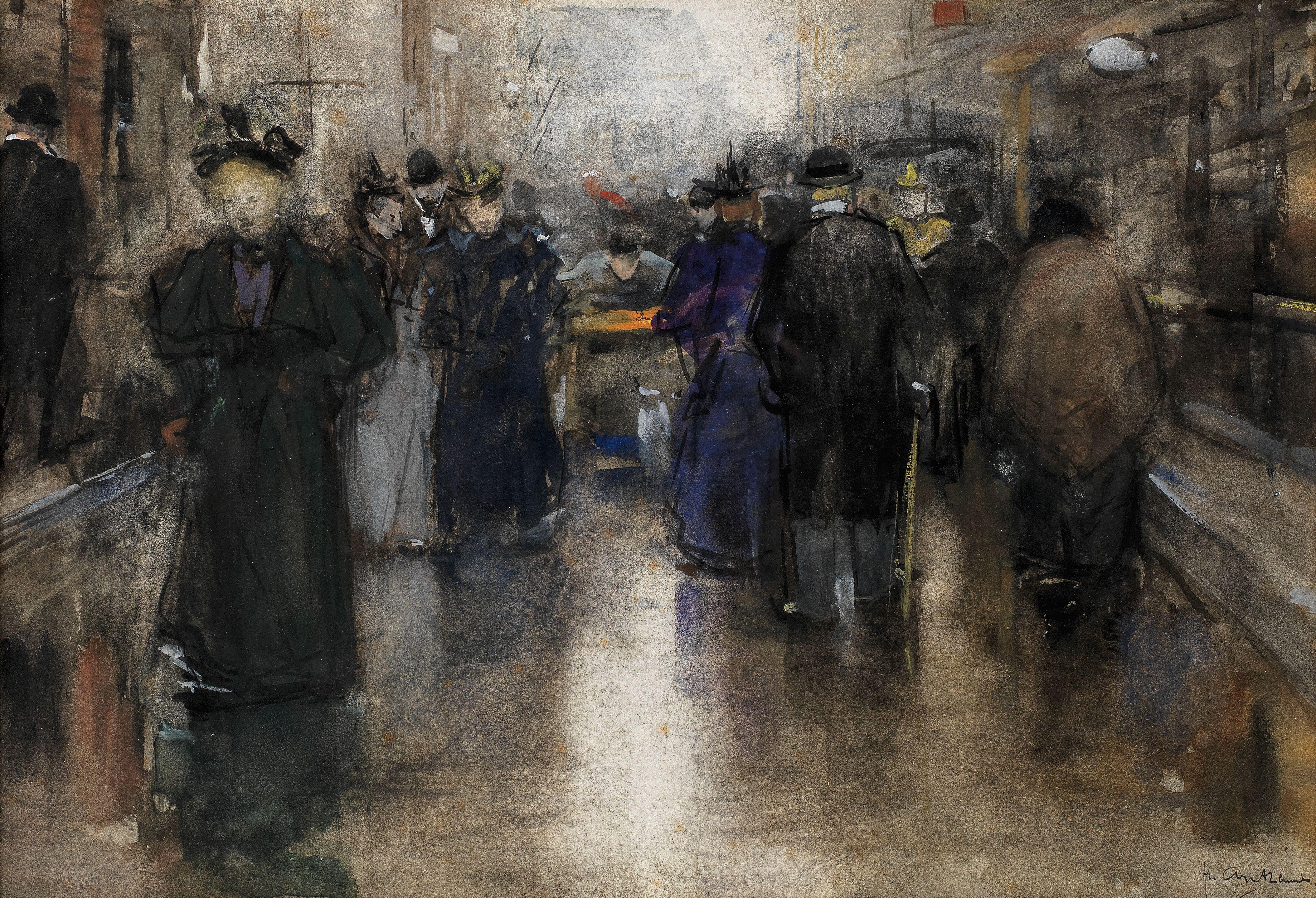 Floris Arntzenius - Figures in a busy street