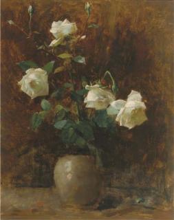 Floris Arntzenius - White roses in a vase