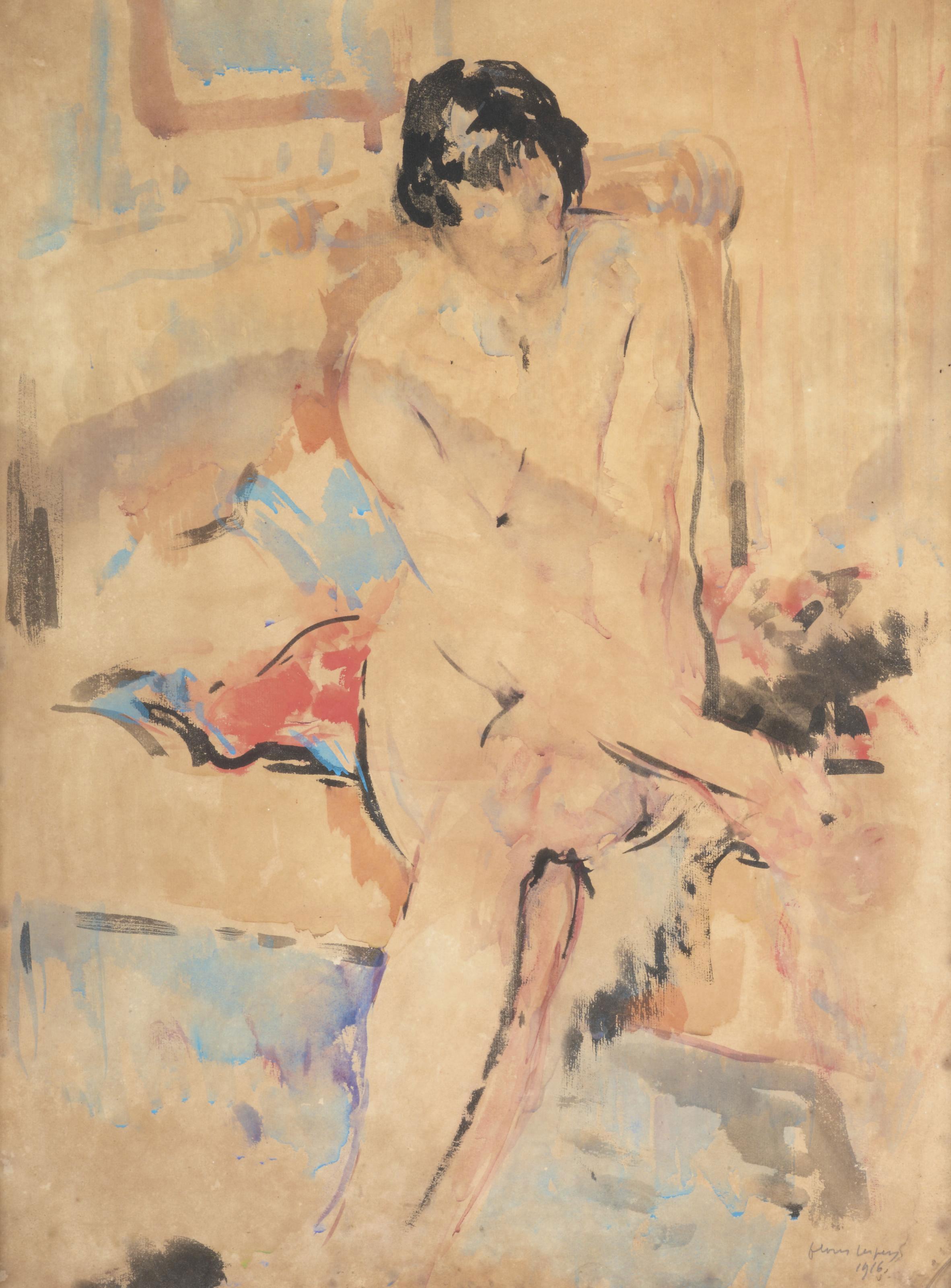 Floris Jespers - A nude resting on a bed