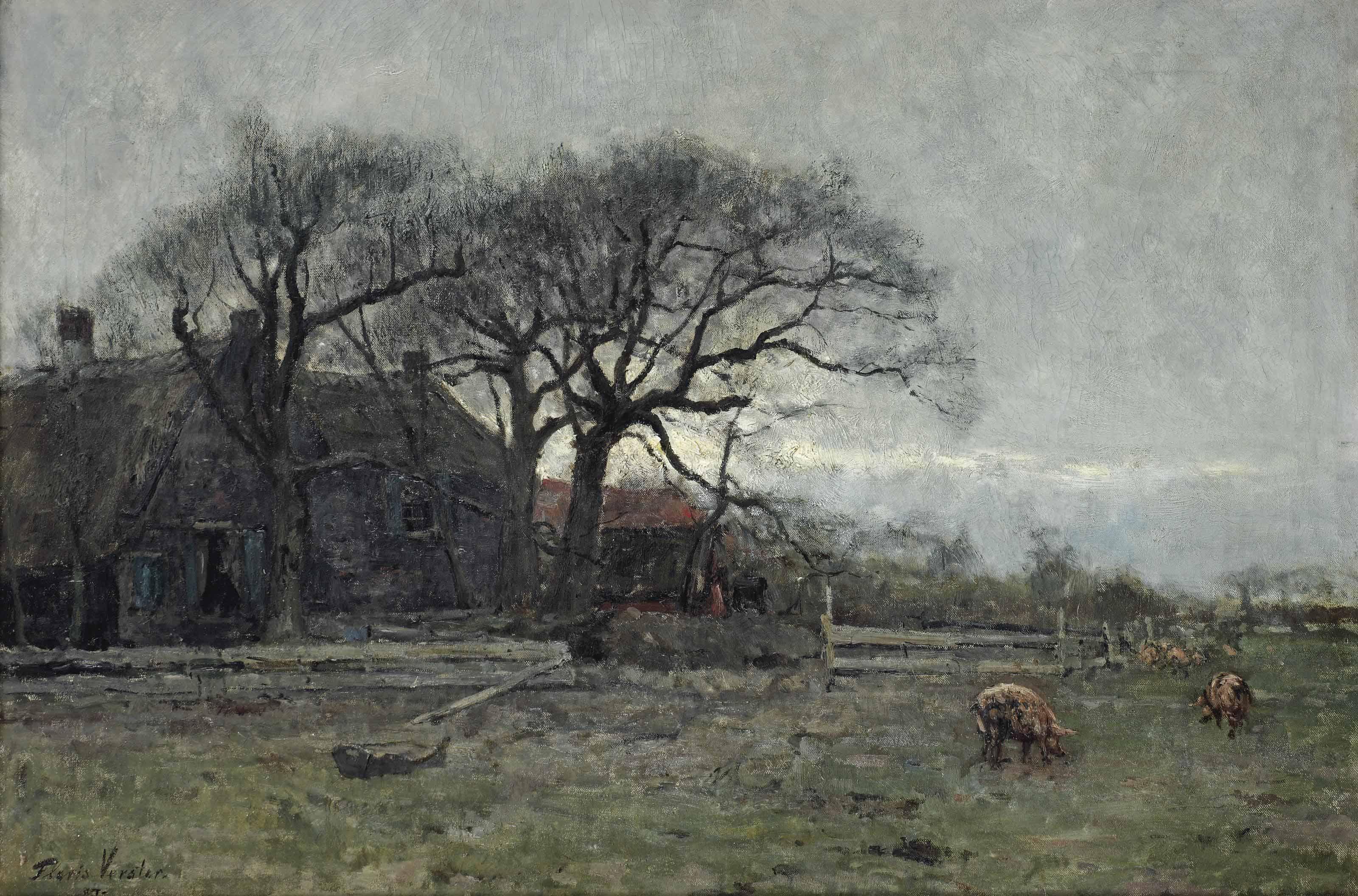 Floris Verster - A farm with pigs