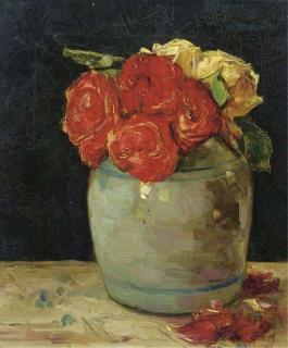 Floris Verster - Gemberpot met rozen: roses in a clay pot