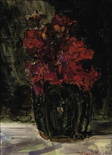 Floris Verster - Zinnia\'s in gemberpot: Zinnias in a Ginger-Jar