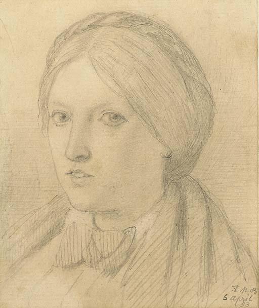 Ford Madox Brown - Portrait of Emma Madox Brown, bust-length