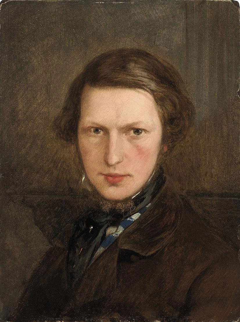 Ford Madox Brown - Self Portrait, bust-length, in a brown coat