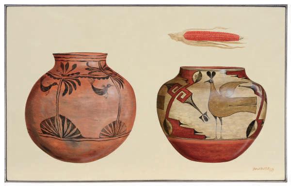 Ford Ruthling - Roy\'s Zia Bird Pot & My Black on Red Santo Dominogo Pot