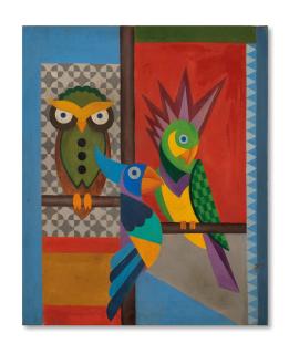 Fortunato Depero - Civetta e pappagalli