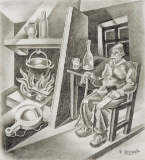 Fortunato Depero - In attesa della polenta