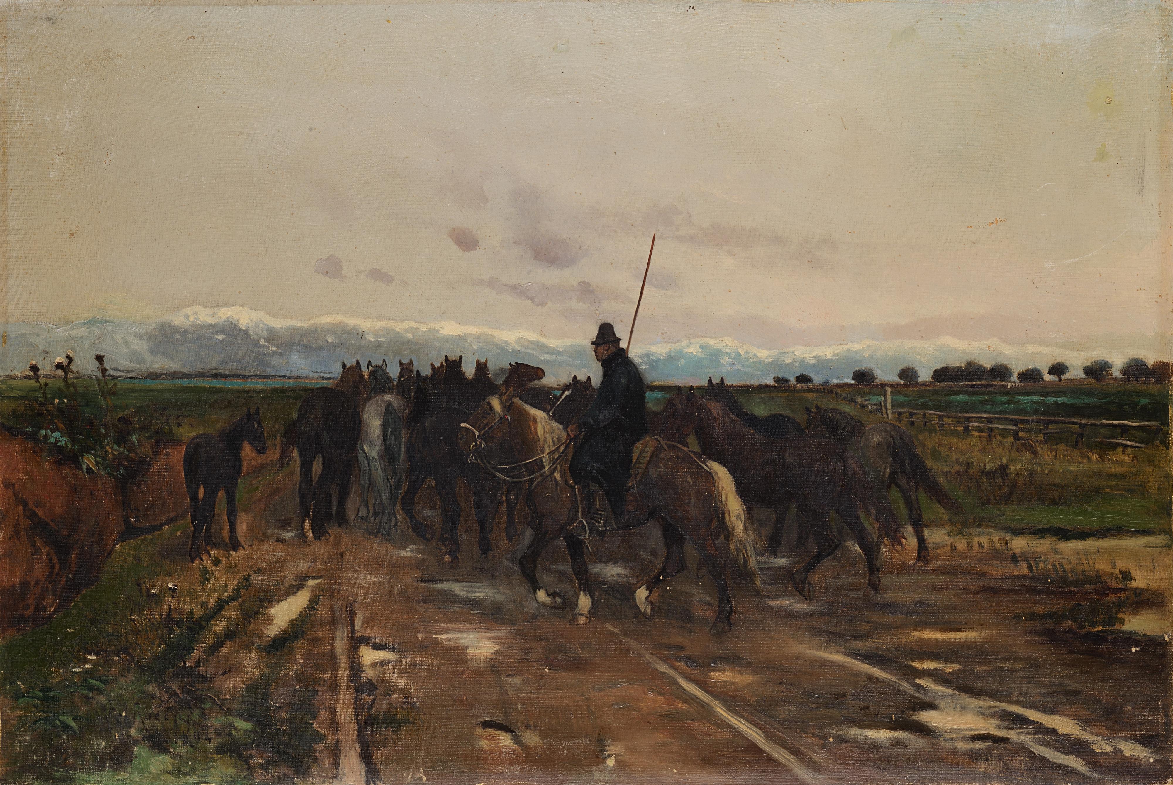 Fortunato Rocchi - Branco di cavalli