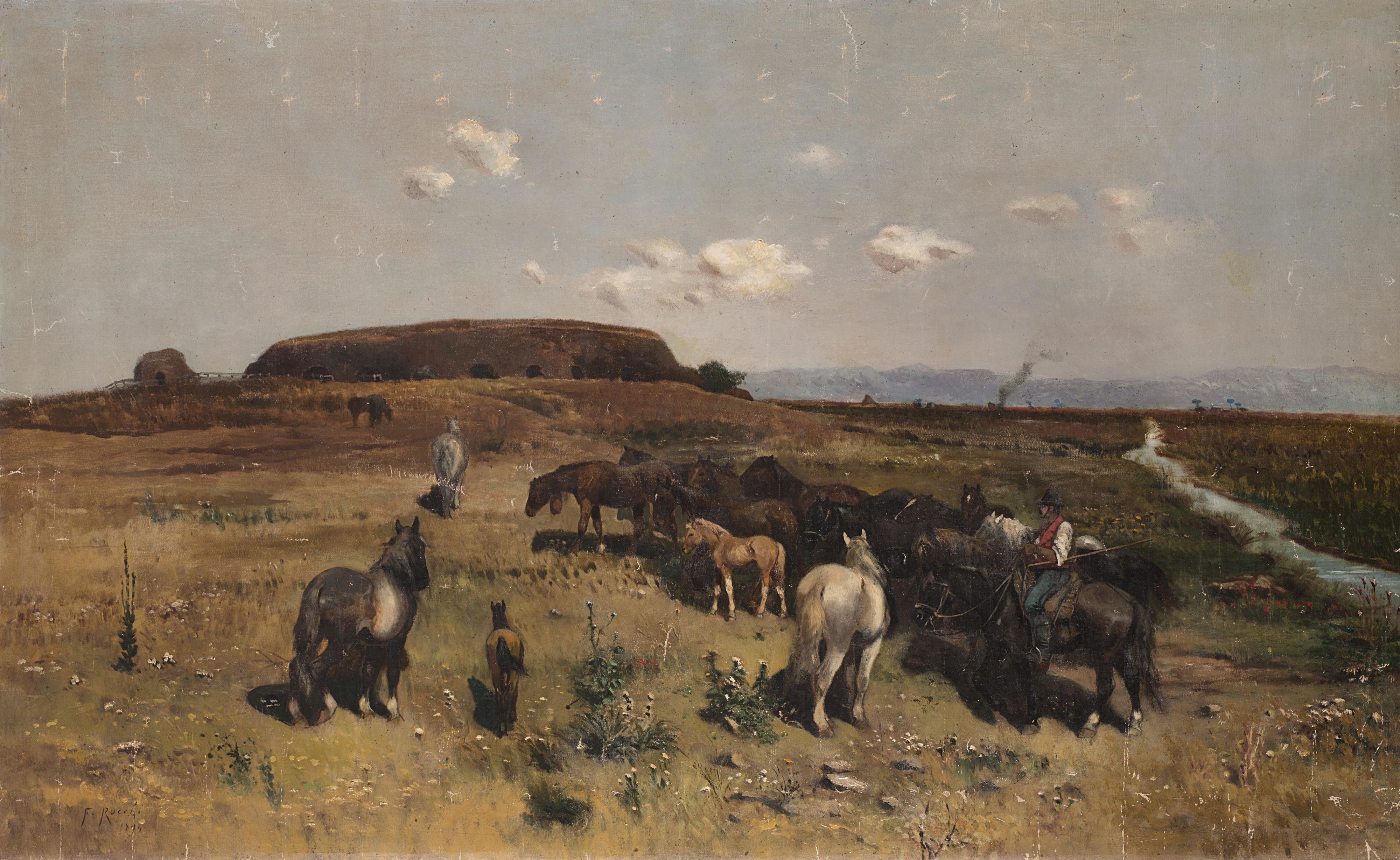 Fortunato Rocchi - Cavalli al pascolo