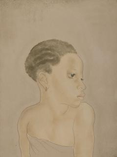 Foujita - Jeune Fille Africaine - tiré de l\'ouvrage Les Enfants (Young African Girl - from the illustrated book Les Enfants)