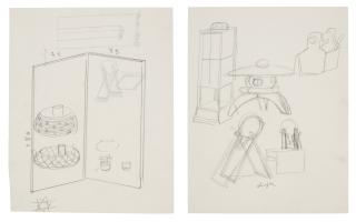 Foujita - Untitled (Etudes); & Untitled (Elements Decoratifs)