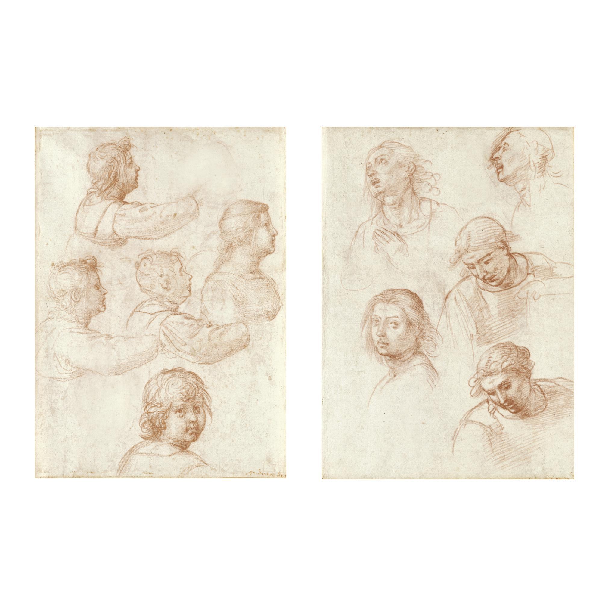 Fra Bartolommeo - A Double-Sided Sheet Of Studies Of Heads