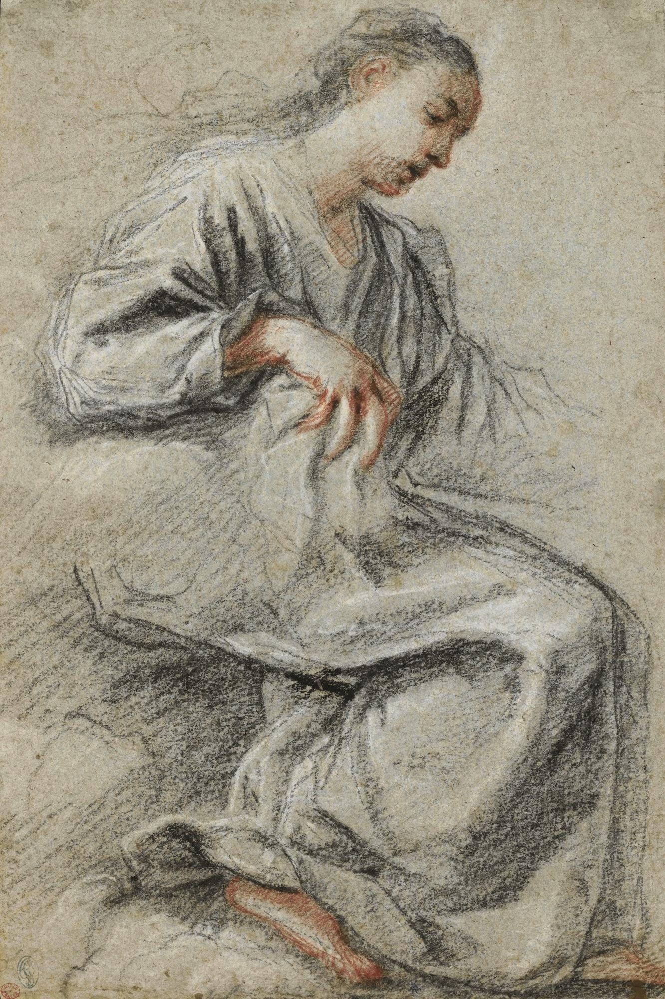 Fra Semplice Da Verona - Study Of The Virgin Holding A White Cloth