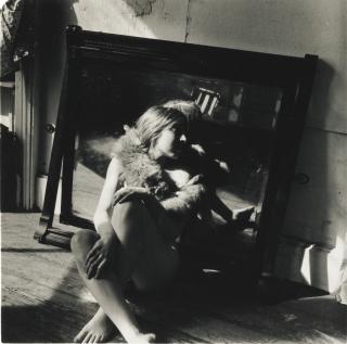 Francesca Woodman - Untitled, Providence, Rhode Island (Self-Portrait, Nude In Fox Fur)