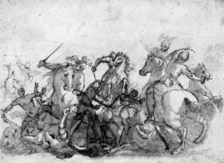 Francesco Allegrini - A cavalry skirmish