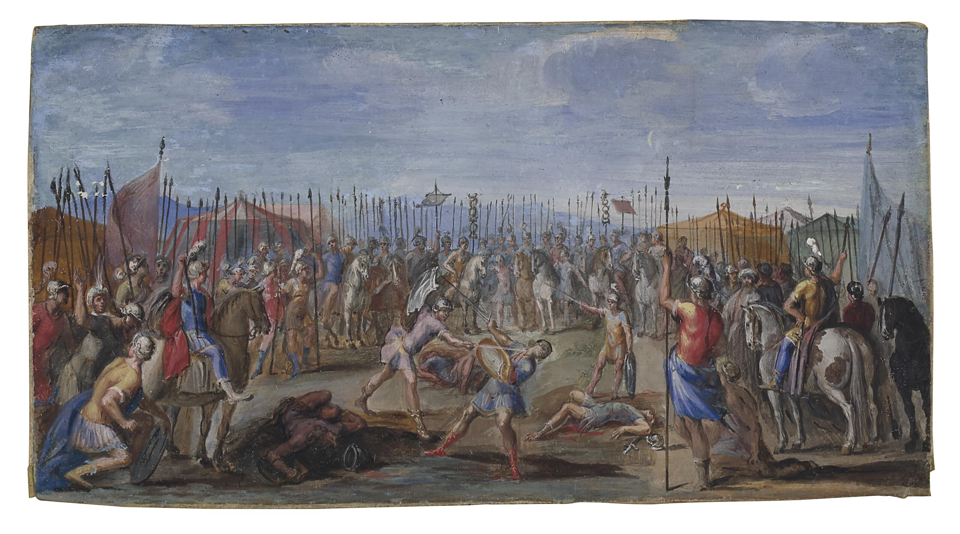 Francesco Allegrini - The combat between the Horatii and Curiatii