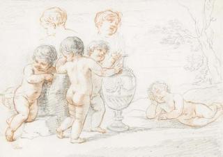 Francesco Bartolozzi, R.A. - Putti playing around an urn
