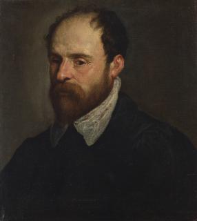 Francesco Bassano - Portrait of a bearded gentleman, half-length, in a black doublet with a white collar