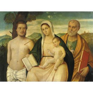 Francesco Bissolo - Madonna Con Bambino E Santi Sebastiano E Pietro
