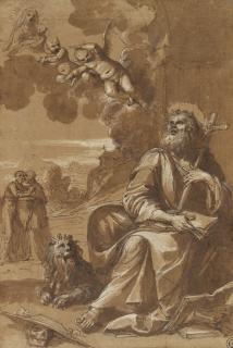 Francesco Brizio - Saint Jerome experiencing a vision of the Madonna and Child supported by angels