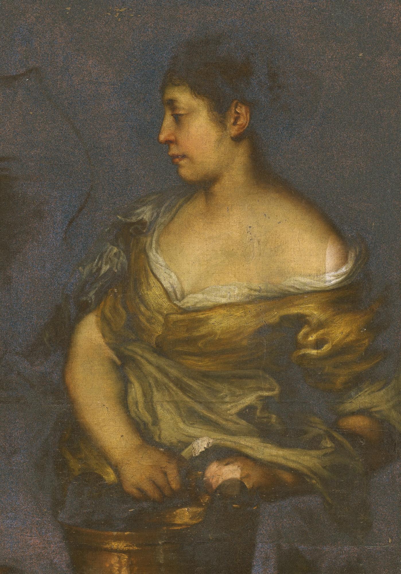 Francesco Cairo - A Woman Holding A Bucket, Possibly The Samaritan Woman At The Well