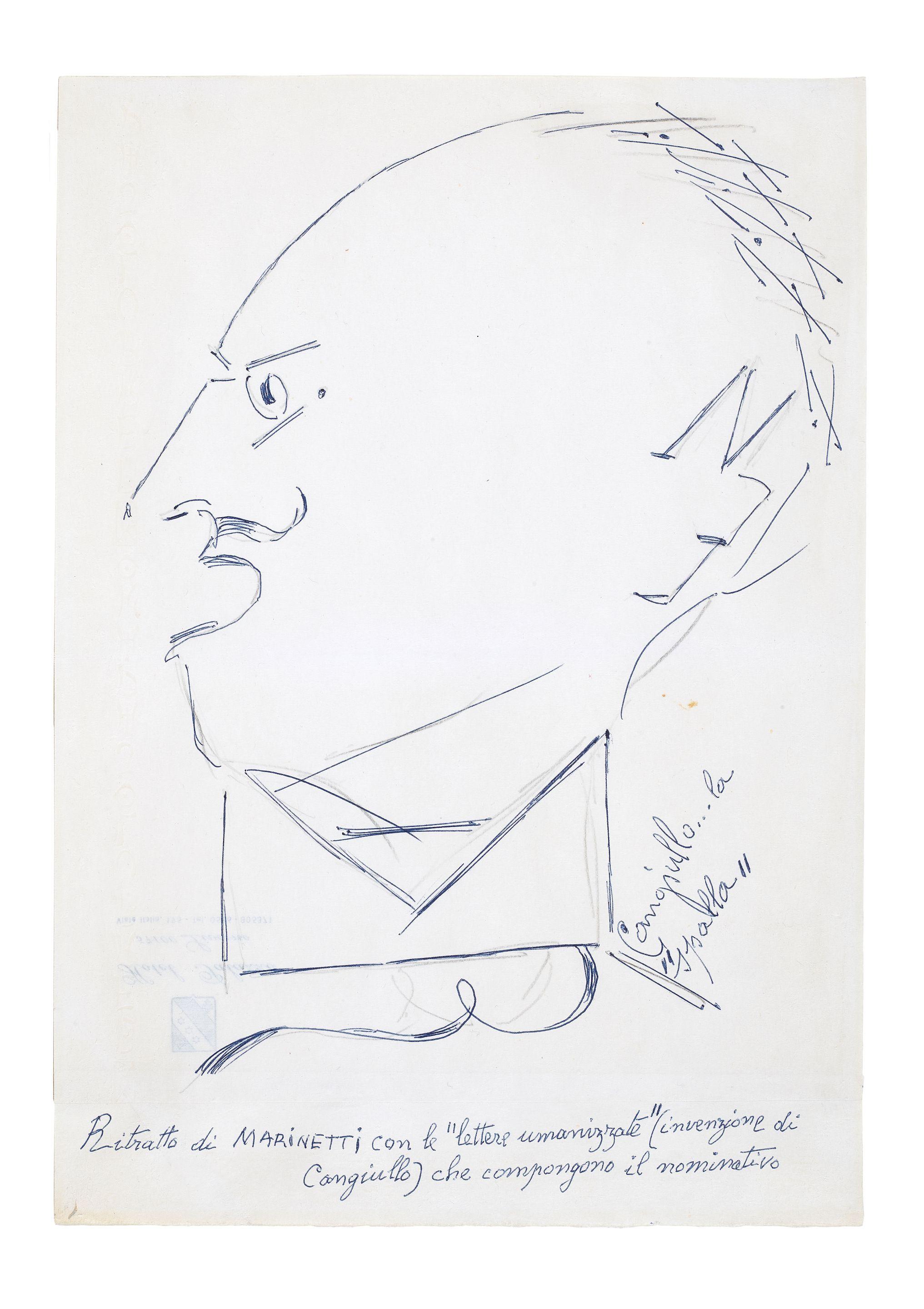 Francesco Cangiullo - Ritratto di Marinetti con le lettere umanizzate