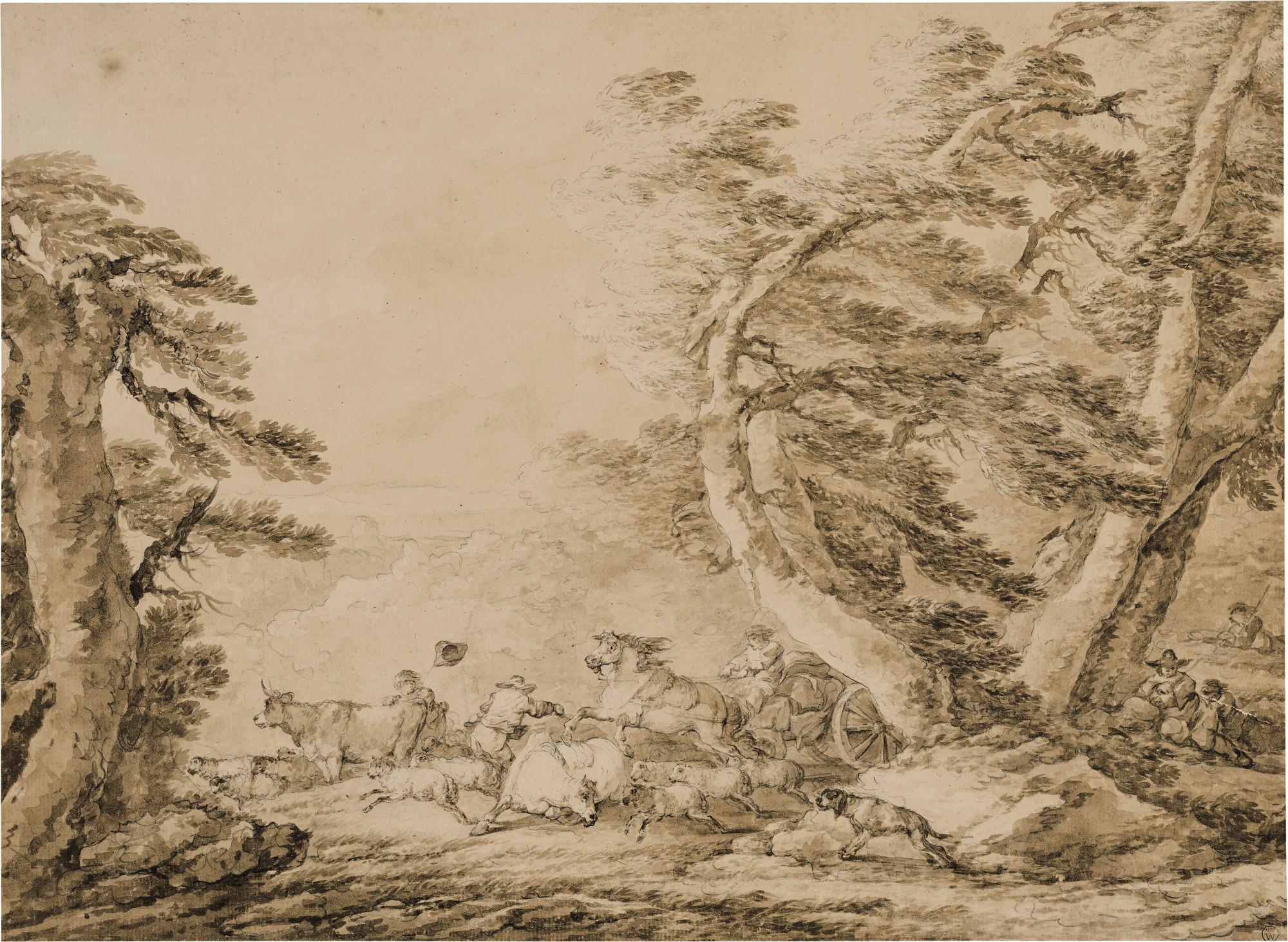 Francesco Casanova - A Runaway Wagon in a Storm