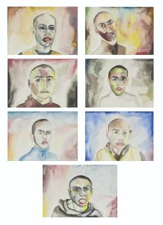 Francesco Clemente - Mon Portrait Pendant La Première Guerre Du Golfe De Bush En Irak, 1991