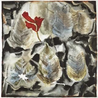 Francesco Clemente - Red Flower On Scorched Earth