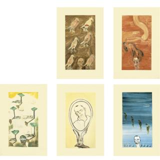 Francesco Clemente - Untitled (#16; #61; #65; #70; #74)