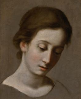 Francesco Curradi - Head Of A Young Girl Looking Down