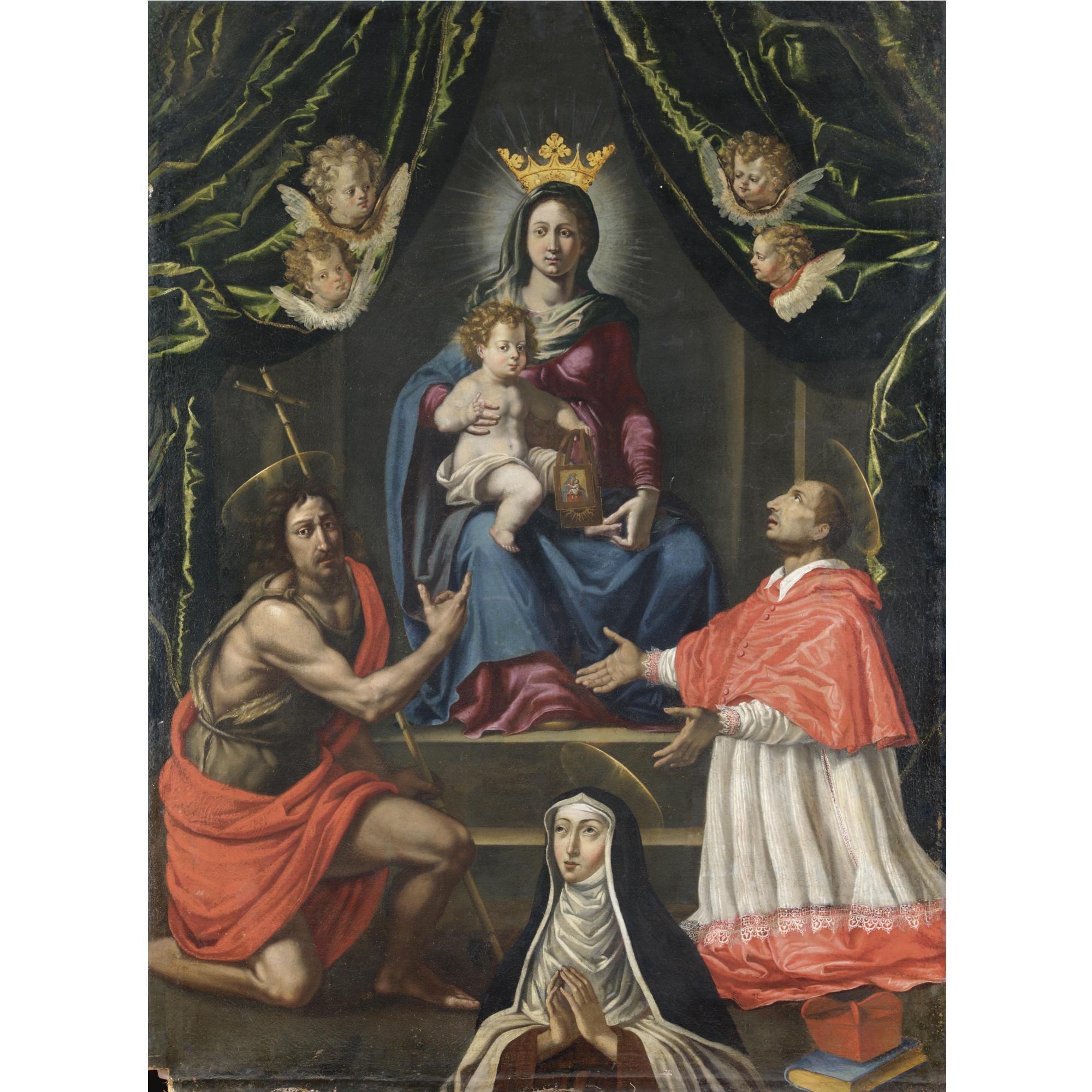 Francesco Curradi - Madonna Col Bambino Tra San Carlo, San Giovanni Battista E Santa Maria Maddalena De\' Pazzi